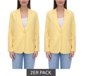 Pack de 2 blazers de mujer AjC, blazer boyfriend hasta la cadera con forro interior y cierre de un botón 53438757 amarillo Pack de 2 blazers de mujer AjC, blazer boyfriend hasta la cadera con forro interior y cierre de un botón 53438757 amarillo