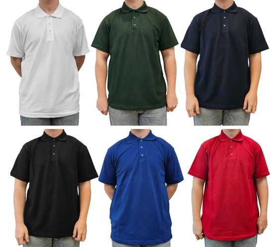 SANTINO Cws Herren schlichtes Polo-Shirt mit Baumwollanteil Kurzarm-Shirt Blau, Grün, Weiß, Rot oder Schwarz