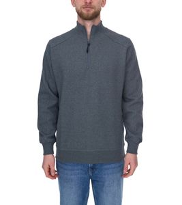 SANTINO Herren schlichter Troyer-Pullover Herbst-Pulli mit Baumwollanteil Freizeit-Pullover Grau SANTINO Herren schlichter Troyer-Pullover Herbst-Pulli mit Baumwollanteil Freizeit-Pullover Grau
