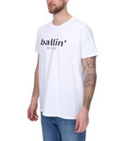 Ballin Est. 2013 Men's sustainable cotton shirt with logo print on the front Short sleeve shirt SH-REG-H050-WHT White