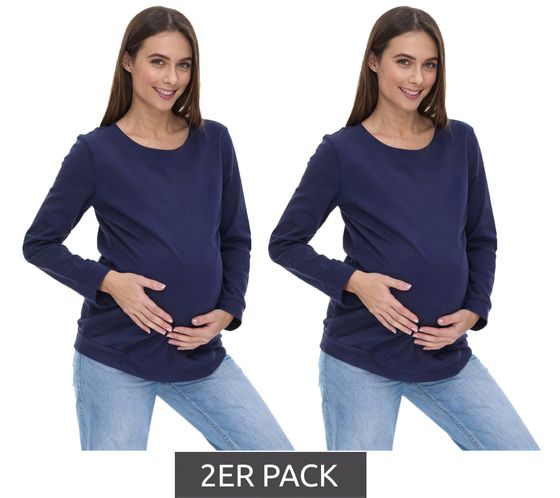 2er Sparpack neun 9 monate Damen schlichtes Schwangerschafts-Shirt Umstands-Mode 58374154 Dunkelblau