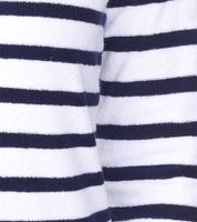 DELMAO Damen Sweatshirt gestreiftes Baumwoll-Longsleeve Langarm-Shirt 31157031 Weiß/Navy