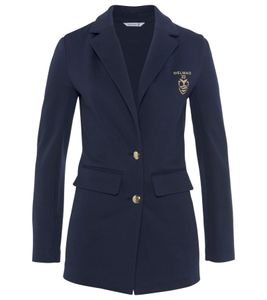 DELMAO Damen Business-Jacke mit Reverskragen Blazer Anzug-Jacke Baumwoll-Jacke 73012543 Navy