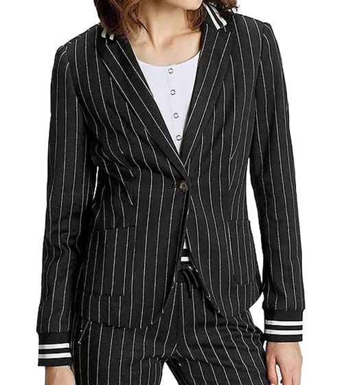 AjC Blazer Damen Business-Jacke mit Ein-Knopf-Verschluss Blazer Anzug-Jacke 36873246 Schwarz