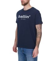 Ballin Est. 2013 Herren nachhaltiges Baumwoll-Shirt mit Logo-Print auf der Front Kurzarm-Shirt SH-REG-H050 Weiß, Navy, Hellblau oder Schwarz