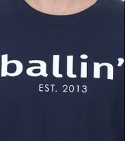 Ballin Est. 2013 Herren nachhaltiges Baumwoll-Shirt mit Logo-Print auf der Front Kurzarm-Shirt SH-REG-H050 Weiß, Navy, Hellblau oder Schwarz
