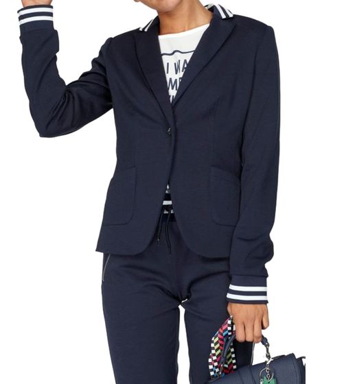 AjC Blazer Damen Business-Jacke mit Ein-Knopf-Verschluss Blazer Anzug-Jacke 99284233 Navy