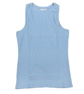 Tamaris Damen Sommer-Top ärmelloses Baumwoll-Shirt mit Rundhalssauschnitt 31661722 Blau