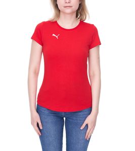 PUMA TeamGoal23 Damen T-Shirt Sport-Shirt Baumwoll-Shirt mit Logo-Patch Fitness-Shirt 657085 01 Rot PUMA TeamGoal23 Damen T-Shirt Sport-Shirt Baumwoll-Shirt mit Logo-Patch Fitness-Shirt 657085 01 Rot