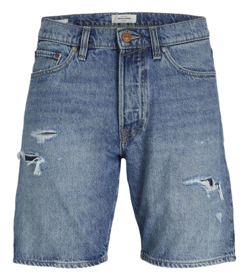 JACK & JONES Herren Jeans-Shorts im Used-Look kurze Denim-Hose 12229161 Blau