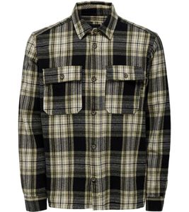 ONLY & SONS ONSSCOTT Herren Flanell-Hemd modisches Baumwoll-Hemd mit Brusttaschen 22019782 Schwarz/Weiß/Braun