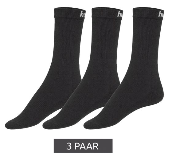 3 pairs of hummel Basic sports socks with brand lettering cotton socks everyday socks 205603 2001 Black