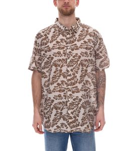 Chemise en coton pour hommes, chemise à manches courtes, chemise d'été, chemise de vacances 910579 beige/marron Chemise en coton pour hommes, chemise à manches courtes, chemise d'été, chemise de vacances 910579 beige/marron