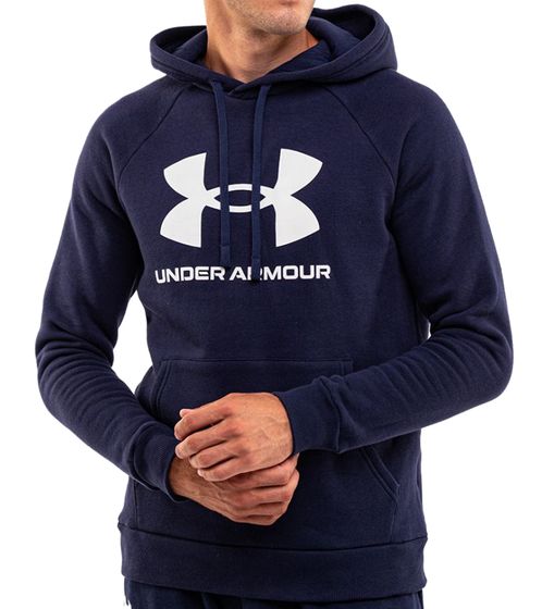 UNDER ARMOUR Rival Fleece Logo Hoodie Herren Kapuzen-Pullover Baumwoll-Sweater 1379758-410 Blau