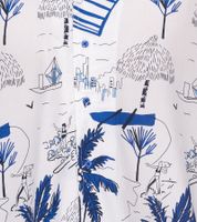 Chemise en viscose pour hommes, chemise à manches courtes avec imprimé floral, chemise d'été, chemise de vacances 927967 blanc/bleu