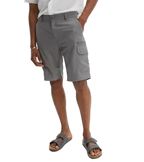 stylische Herren Cargo-Bermuda kurze Sommer-Hose mit vielen Taschen 921505 Grau