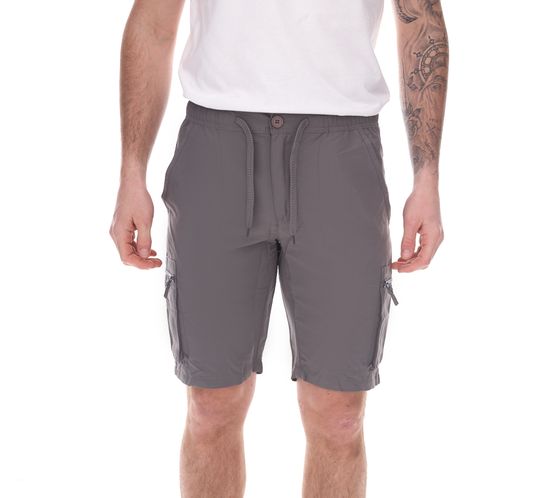 stylish men's cargo Bermuda shorts, short summer trousers with lots of pockets 921505 gray