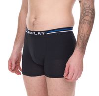 Lot de 2 boxers rétro homme REPLAY sous-vêtements en coton noir/turquoise ou noir/bleu
