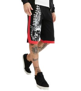 Cómodos pantalones cortos deportivos para hombre, pantalones cortos de algodón con estampado frontal 919984 negro/blanco/rojo Cómodos pantalones cortos deportivos para hombre, pantalones cortos de algodón con estampado frontal 919984 negro/blanco/rojo