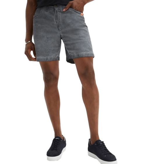 moderne Herren Baumwoll-Shorts kurze Hose in gewaschener Optik Stretch-Shorts 932393 Grau