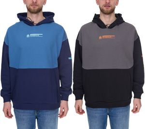 PUMA OLYMPIQUE DE MARSEILLE Herren Kapuzen-Pullover nachhaltiger Baumwoll-Hoodie mit Logo-Schriftzug 771970 Blau oder Schwarz