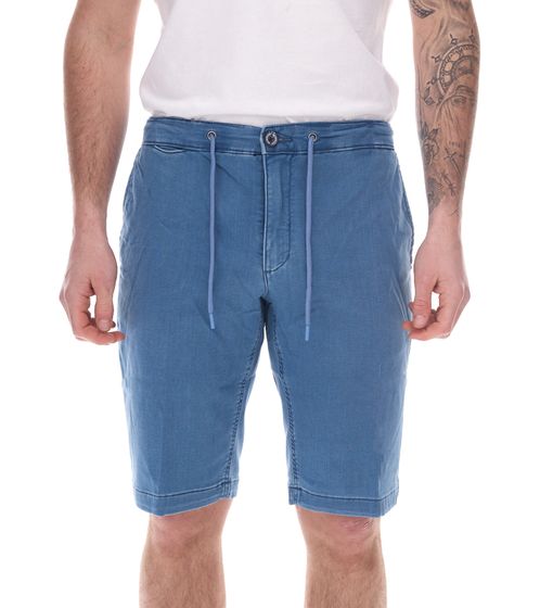 moderne Herren Jeans-Shorts kurze Denim-Hose Regular-Fit mit seitlichen Eingrifftaschen 929519 Blau