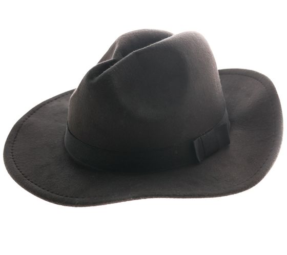 ABOUT YOU Edward Fedora hat fashionable everyday hat with decorative bow 4606m-8-Fra Black