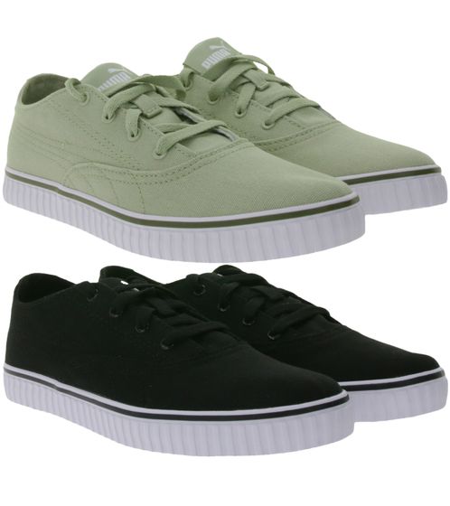 PUMA Ever Tekkie women's and men's shoes, fashionable sneaker fabric shoes 383032 in black or olive green