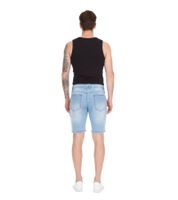 casual men's stretch jeans Bermuda shorts, loose fit in a trendy vintage look 956411 blue
