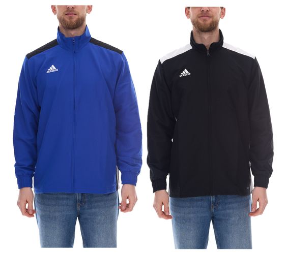 adidas REGISTA 18 men's training jacket with CLIMALITE technology made from recycled materials, sports jacket in black or blue