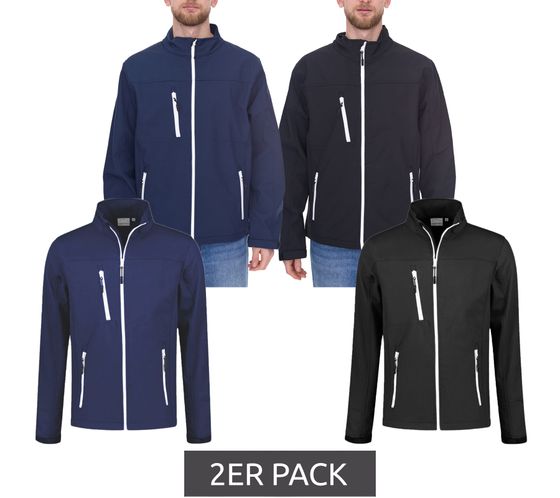 2er Pack SANTINO Softshell-Jacke wasserabweisende Outdoor-Jacke für Damen oder Herren Sparpack Alltags-Jacke in Blau oder Schwarz