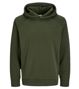 JACK & JONES Staple Sweat men's hooded sweater with logo embroidery cotton hoodie 12258488 khaki-green