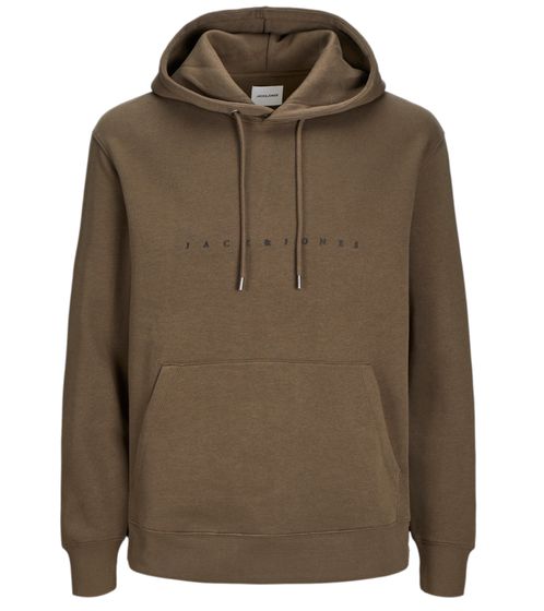 JACK & JONES Star Sweat Herren Kapuzen-Pullover mit Logo-Druck Baumwoll-Hoodie 12233972 Braun