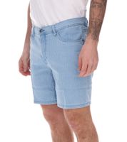 modische Herren Stretch Jeans-Bermuda Denim-Shorts Regular-Fit im Nadelstreifen-Look 922918 Hell-Blau