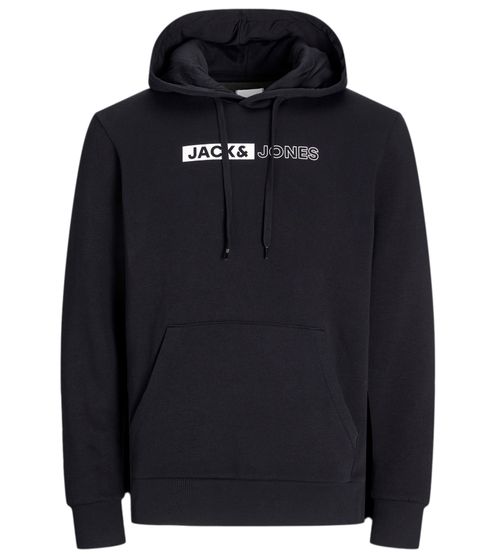 JACK & JONES Corp Logo Herren Hoodie Kapuzen-Pullover Baumwoll-Sweater 12233599 Schwarz