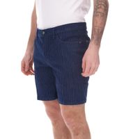 modische Herren Stretch Jeans-Bermuda Denim-Shorts Regular-Fit im Nadelstreifen-Look Große Größen 946959 Dunkel-Blau