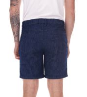 modische Herren Stretch Jeans-Bermuda Denim-Shorts Regular-Fit im Nadelstreifen-Look Große Größen 946959 Dunkel-Blau