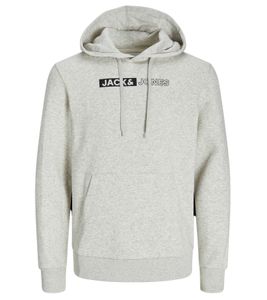 JACK & JONES Corp Logo Herren Hoodie Kapuzen-Pullover Baumwoll-Sweater 12233599 Grau-Melange