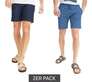 Pack of 2 men's jeans shorts, denim trousers, cotton trousers, short trousers, summer trousers 922711 blue/dark blue Pack of 2 men's jeans shorts, denim trousers, cotton trousers, short trousers, summer trousers 922711 blue/dark blue