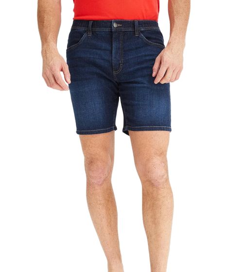 leichte Herren Long Jeans-Shorts Loose-Fit Denim-Bermuda mit Bequembund kurze Hose aus Bio-Baumwolle 913729 Dunkel-Blau