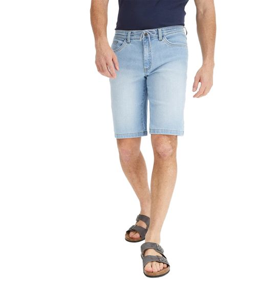 lässige Herren Stretch Jeans-Bermuda im 5-Pocket Style kurze Denim-Shorts 959131 Blau