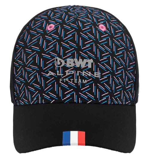 Kappa X ALPINE Formula 1 F1 Ocon men's baseball cap with tricolor flag on the peak everyday cap 371E45W 005 black