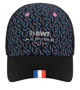 Kappa X ALPINE Formel 1 F1 Ocon Herren Baseball-Cap mit Tricolor-Flagge auf dem Schirm Alltags-Cap 371E45W 005 Schwarz