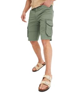 Herren Cargo-Shorts nachhaltige Baumwoll-Hosen kurze Hose Urlaubs-Hose 948831 Grün