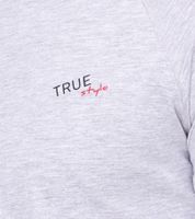 TRUE style men's pajama shirt cotton sweater sleep shirt Oeko-Tex certified - Standard 100 round neck sweater 7753437 light grey