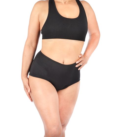 BodySafe Damen Taillen-Slip mit BodyVision-Technology Inkontinenz-Wäsche funktionelle Unterhose 19-3911 Schwarz