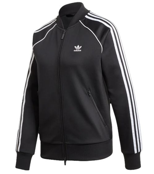 adidas adicolor classics SST Damen Jacke nachhaltige Sport-Jacke mit Stehkragen Fitness-Jacke GD2374 Schwarz