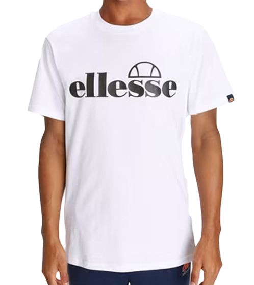 ellesse Fuenti T-Shirt Herren Baumwoll-Shirt mit Logo-Print Sport-Shirt SHP16469 Weiß