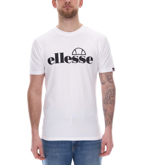 ellesse Fuenti T-Shirt Men's Cotton Shirt with Logo Print Sports Shirt SHP16469 White