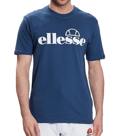 ellesse Fuenti T-Shirt Herren Baumwoll-Shirt mit Logo-Print Sport-Shirt SHP16469 Blau